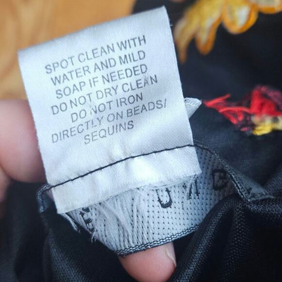 Y2K Silk Asymmetrical Bias Cut Floral Dress Sue Wong - Picture 9 of 9